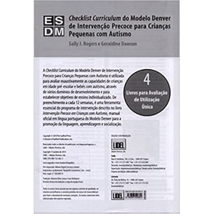 Checklist Curriculum do Modelo Denver de Intervenção Precoce Para Crianças Pequenas Com Autismo