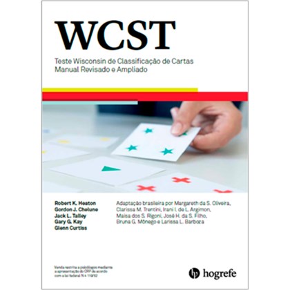 WCST - Teste Wisconsin de Classificação de Cartas - Kit SEM CARTAS