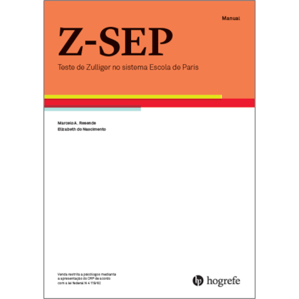 Z-SEP (KIT SEM PRANCHAS) - Teste de Zulliger no sistema Escola de Paris